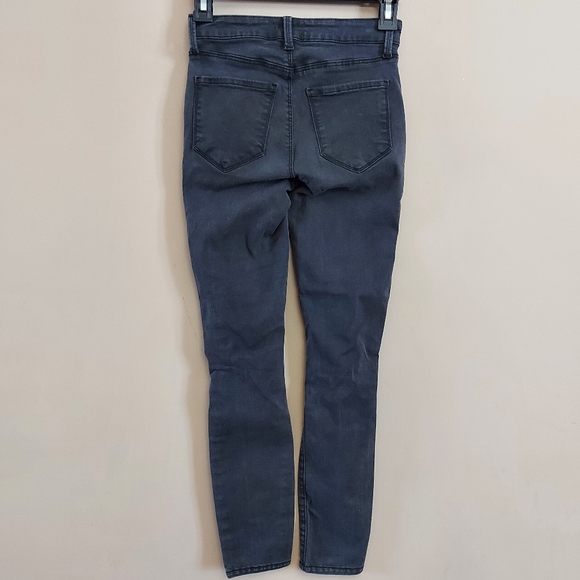 L'Agence Margot High-rise Skinny Ankle Jeans With Holes In Coal Destruct - Picture 6 of 10